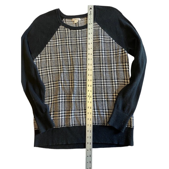 Merona Houndstooth Sweater Grunge 90’s Emo Alternative Punk Black and White 1X - Picture 3 of 6